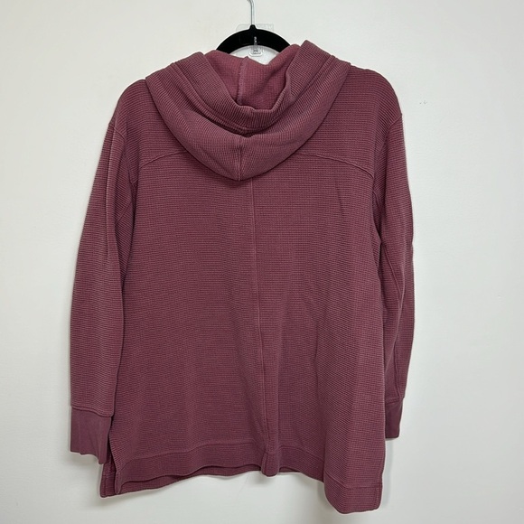 Athleta Coaster Luxe Waffle Hoodie Top Tawny Rose‎ Large - Picture 5 of 8